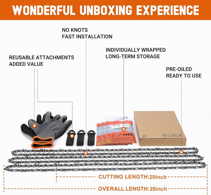 Savior 3Pack 20 Inch Chainsaw Chain .325" Pitch .063" Gauge 81 Drive Link 26RM3-81 Fits Stihl MS291 MS271 Farm Boss MS290 MS261, 3639 005 0081, L81, 22BPX081G - Image 4